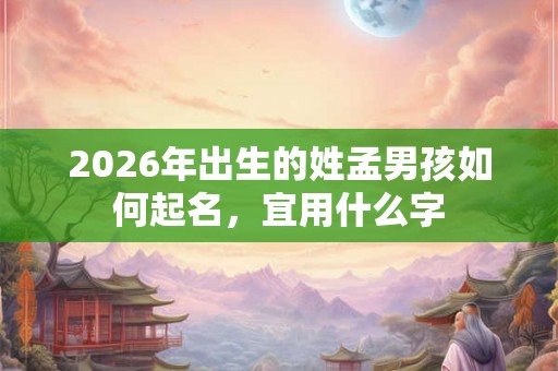 2026年出生的姓孟男孩如何起名，宜用什么字