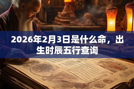 2026年2月3日是什么命，出生时辰五行查询