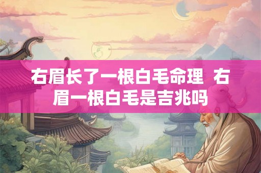 右眉长了一根白毛命理  右眉一根白毛是吉兆吗