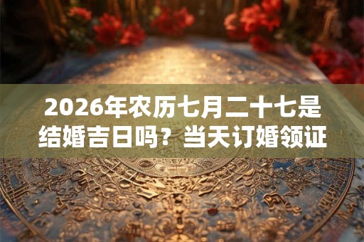 2026年农历七月二十七是结婚吉日吗？当天订婚领证好不好