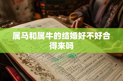 属马和属牛的结婚好不好合得来吗