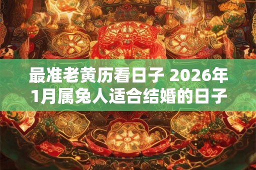 最准老黄历看日子 2026年1月属兔人适合结婚的日子一览表