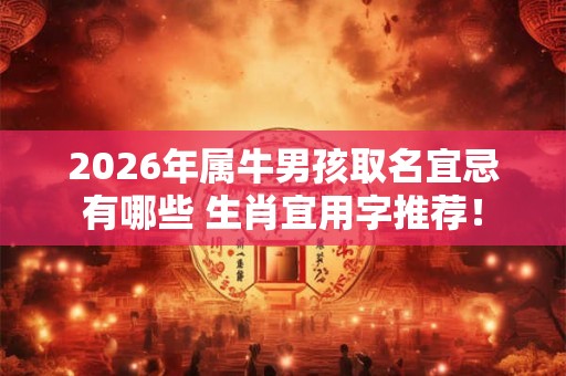 2026年属牛男孩取名宜忌有哪些 生肖宜用字推荐！