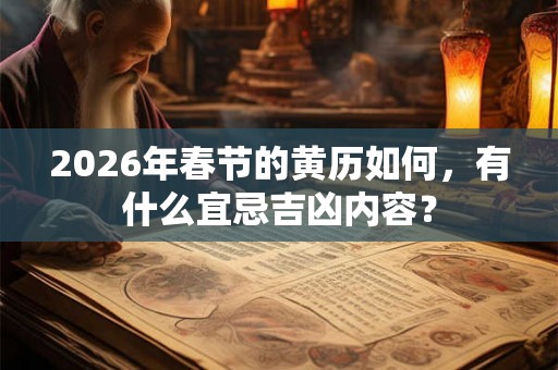 2026年春节的黄历如何，有什么宜忌吉凶内容？