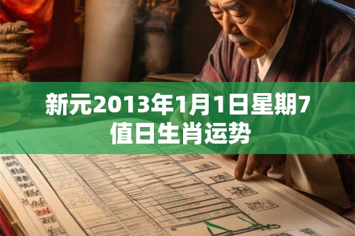 新元2013年1月1日星期7 值日生肖运势