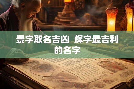 景字取名吉凶 辉字最吉利的名字 景字取名吉凶 辉字最吉利的名字