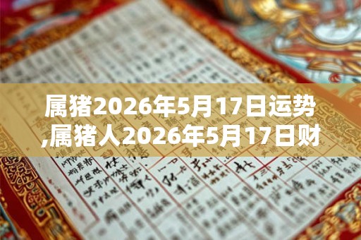 属猪2026年5月17日运势,属猪人2026年5月17日财运,生肖猪2026年5月17日运势