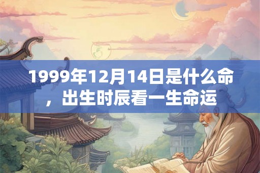 1999年12月14日是什么命，出生时辰看一生命运