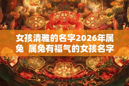女孩清雅的名字2026年属兔  属兔有福气的女孩名字