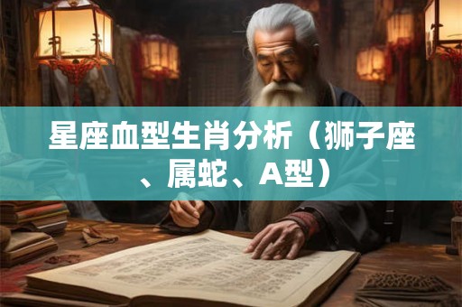 星座血型生肖分析（狮子座、属蛇、A型）