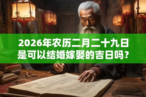 2026年农历二月二十九日是可以结婚嫁娶的吉日吗？
