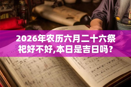 2026年农历六月二十六祭祀好不好,本日是吉日吗？
