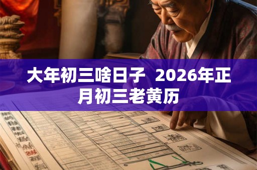 大年初三啥日子  2026年正月初三老黄历