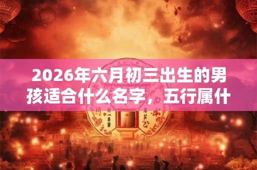 2026年六月初三出生的男孩适合什么名字,五行属什么 2026年六月初三出生的男孩适合什么名字,五行属什么