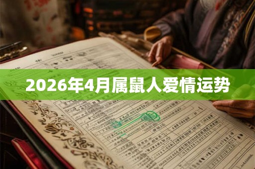 2026年4月属鼠人爱情运势