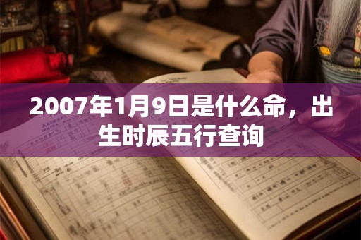 2007年1月9日是什么命,出生时辰五行查询 2007年1月9日是什么命,出生时辰五行查询
