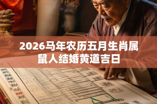 2026马年农历五月生肖属鼠人结婚黄道吉日
