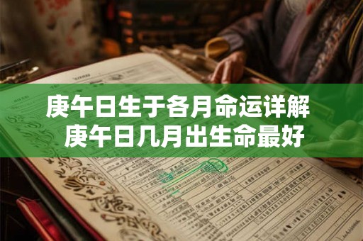 庚午日生于各月命运详解  庚午日几月出生命最好
