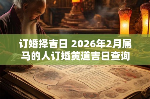 订婚择吉日 2026年2月属马的人订婚黄道吉日查询