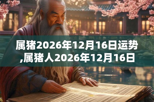 属猪2026年12月16日运势,属猪人2026年12月16日财运,生肖猪2026年12月16日运势