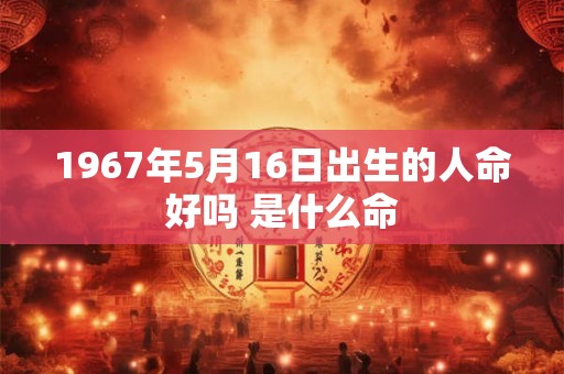 1967年5月16日出生的人命好吗 是什么命