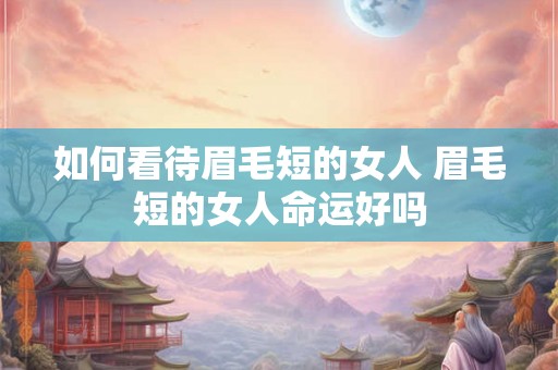 如何看待眉毛短的女人 眉毛短的女人命运好吗