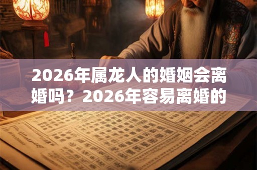 2026年属龙人的婚姻会离婚吗？2026年容易离婚的生肖