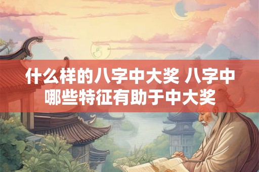什么样的八字中大奖 八字中哪些特征有助于中大奖