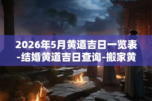 2026年5月黄道吉日一览表-结婚黄道吉日查询-搬家黄道吉日盘点