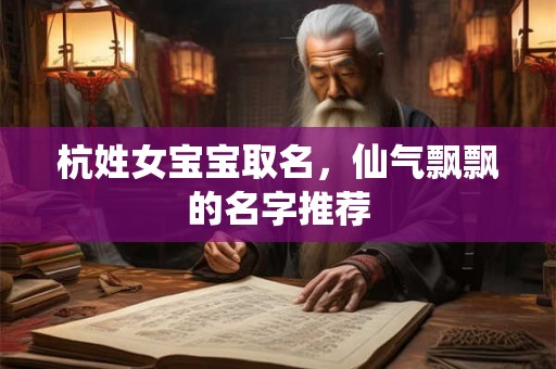 杭姓女宝宝取名，仙气飘飘的名字推荐