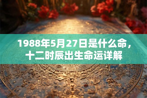 1988年5月27日是什么命,十二时辰出生命运详解 1988年5月27日是什么命,十二时辰出生命运详解