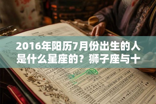 2016年阳历7月份出生的人是什么星座的？狮子座与十二属相