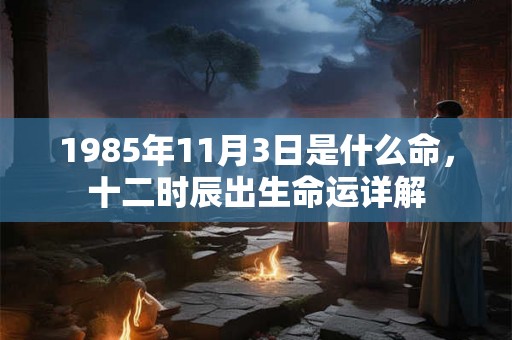 1985年11月3日是什么命，十二时辰出生命运详解