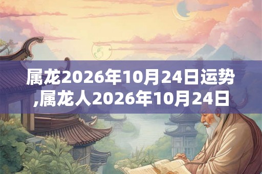 属龙2026年10月24日运势,属龙人2026年10月24日财运,生肖龙2026年10月24日运势 属龙2026年10月24日运势,属龙人2026年10月24日财运,生肖龙2026年10月24日运势