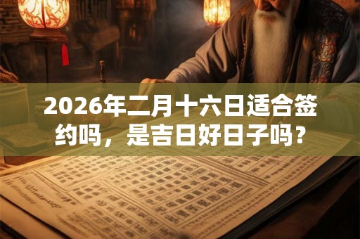 2026年二月十六日适合签约吗，是吉日好日子吗？