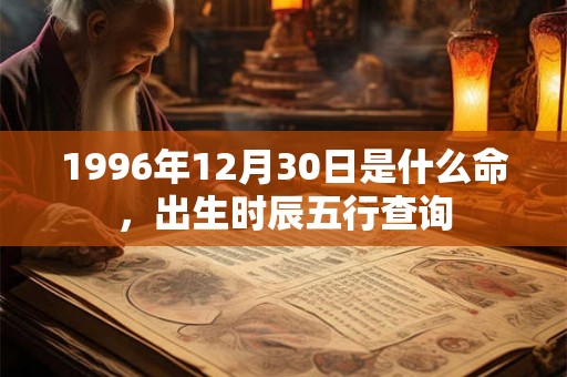 1996年12月30日是什么命，出生时辰五行查询