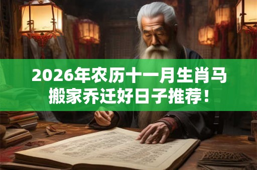 2026年农历十一月生肖马搬家乔迁好日子推荐! 2026年农历十一月生肖马搬家乔迁好日子推荐!