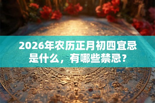 2026年农历正月初四宜忌是什么，有哪些禁忌？