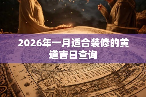 2026年一月适合装修的黄道吉日查询