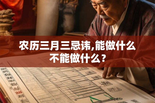 农历三月三忌讳,能做什么不能做什么？