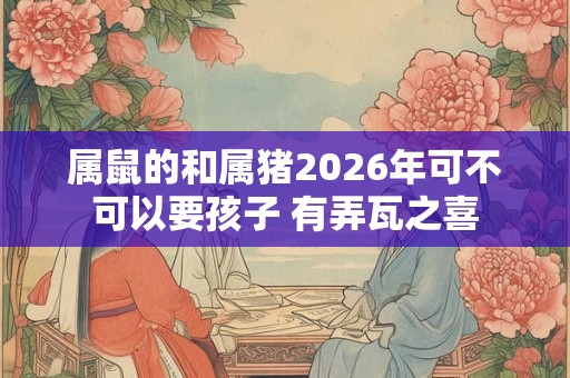 属鼠的和属猪2026年可不可以要孩子 有弄瓦之喜