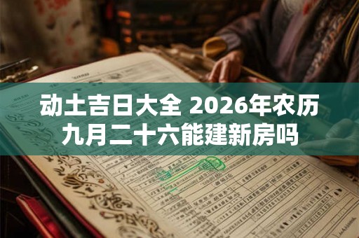 动土吉日大全 2026年农历九月二十六能建新房吗
