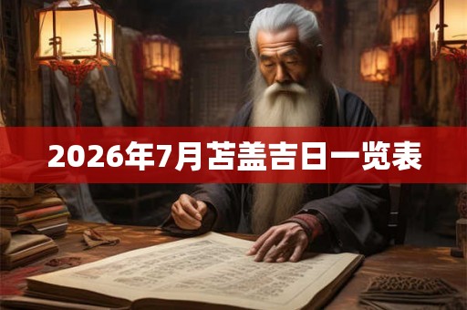 2026年7月苫盖吉日一览表