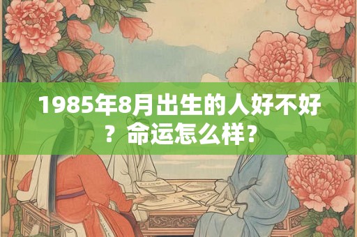 1985年8月出生的人好不好？命运怎么样？