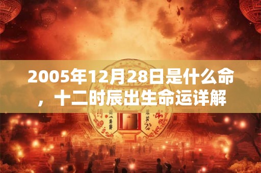 2005年12月28日是什么命，十二时辰出生命运详解