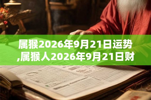 属猴2026年9月21日运势,属猴人2026年9月21日财运,生肖猴2026年9月21日运势