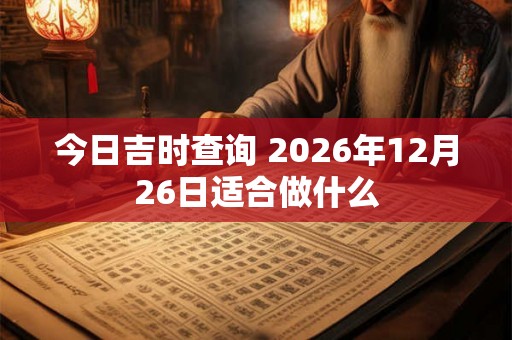 今日吉时查询 2026年12月26日适合做什么