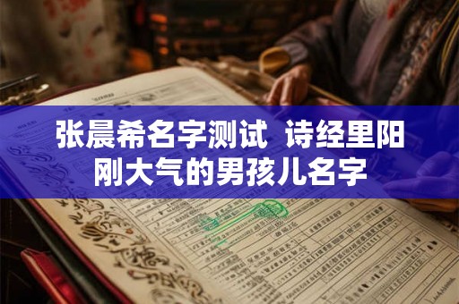 张晨希名字测试  诗经里阳刚大气的男孩儿名字