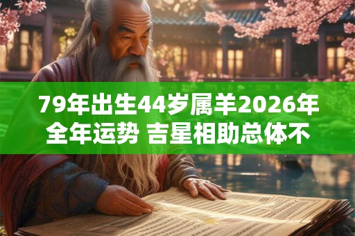 79年出生44岁属羊2026年全年运势 吉星相助总体不错 79年出生44岁属羊2026年全年运势 吉星相助总体不错