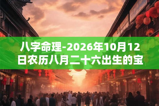 八字命理-2026年10月12日农历八月二十六出生的宝宝五行取名